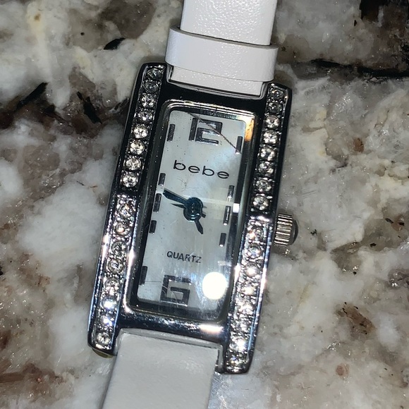 BEBE Vintage Genuine Leather Rhinestone Watch - Picture 5 of 8